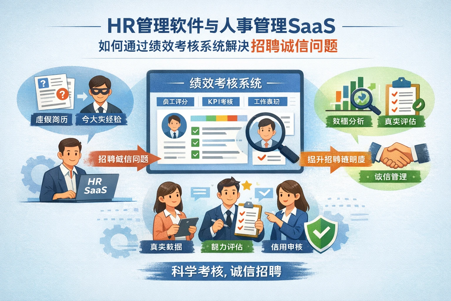 HR管理软件与人事管理SaaS如何通过绩效考核系统解决招聘诚信问题