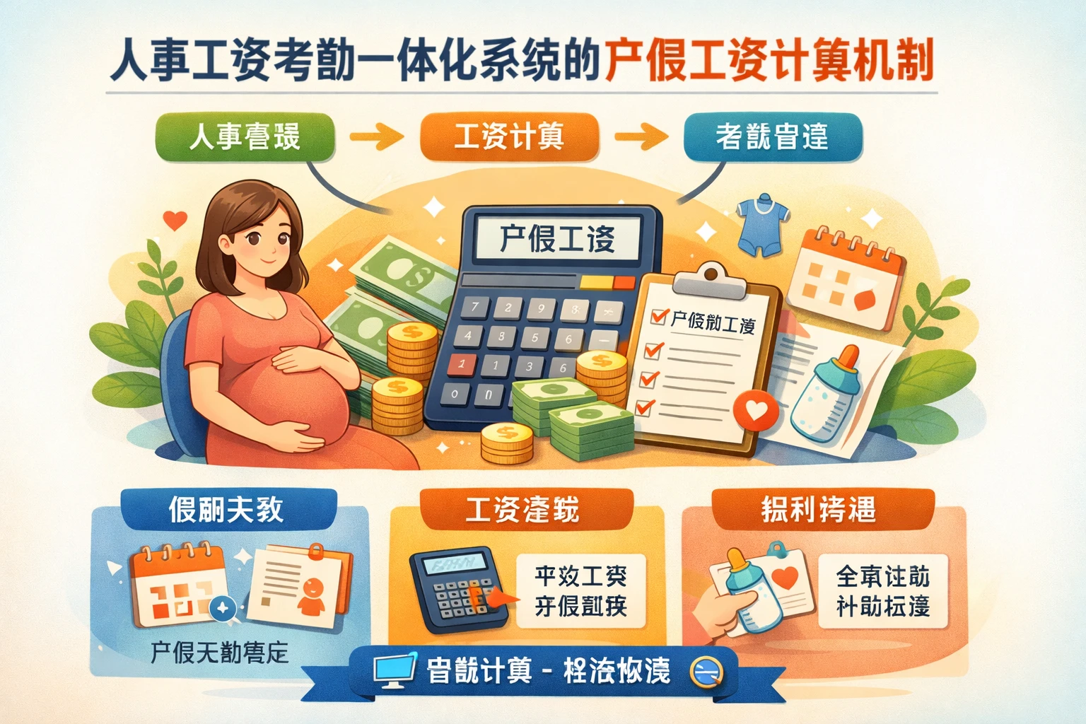 人事工资考勤一体化系统的产假工资计算机制