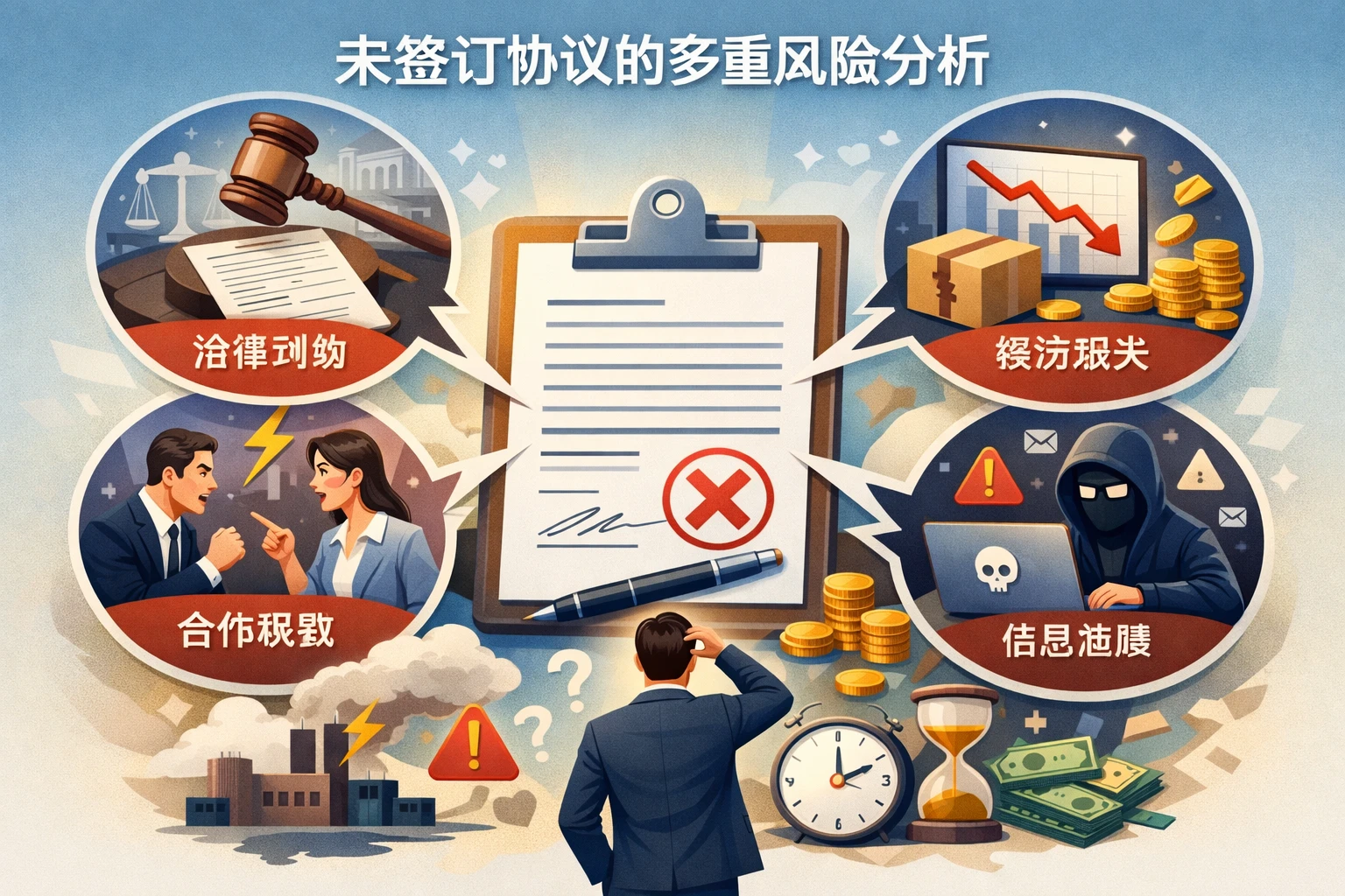 未签订协议的多重风险分析