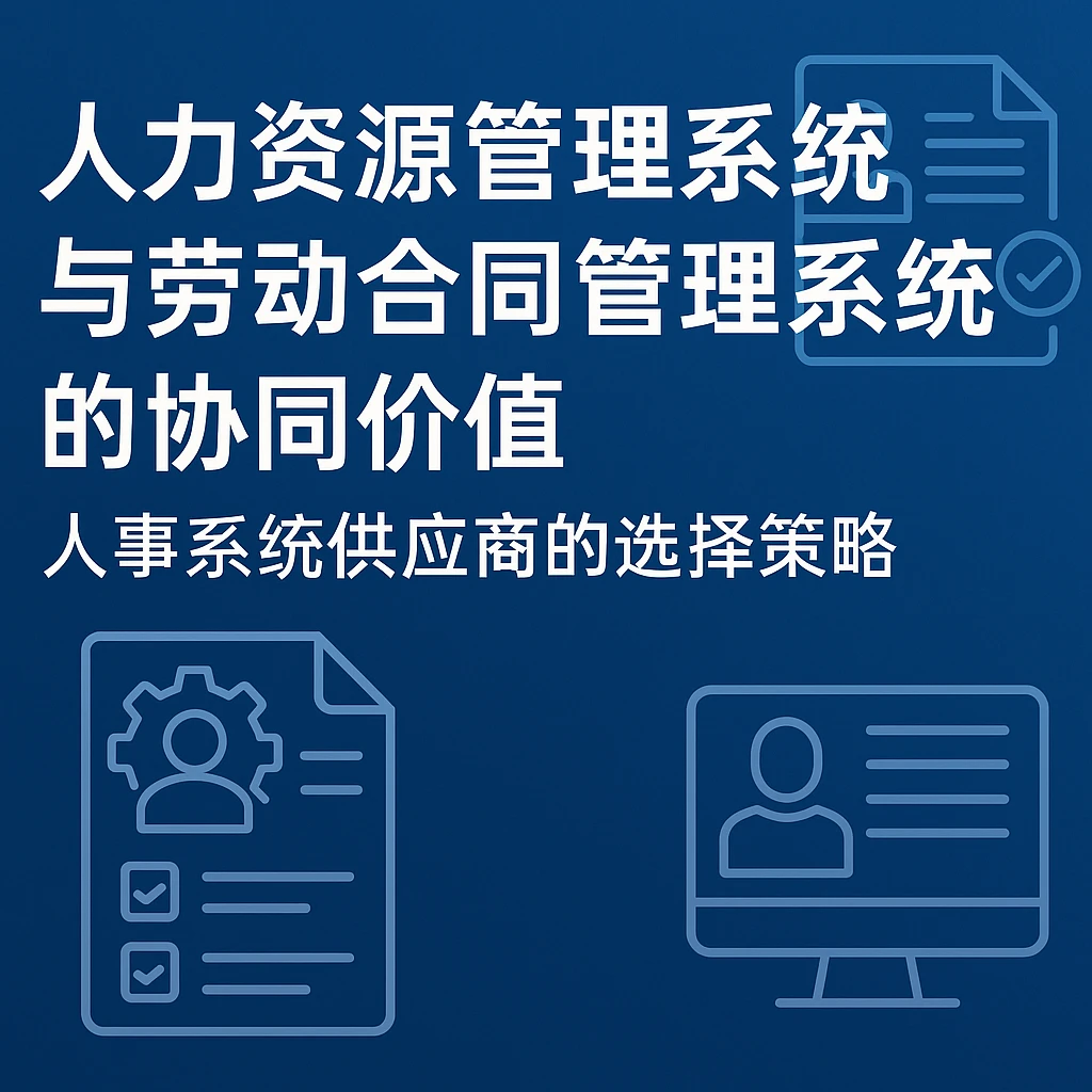 人力资源管理系统与劳动合同管理系统的协同价值：人事系统供应商的选择策略
