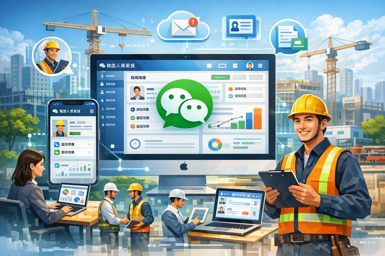 现代人力资源软件与在线人事系统:微信人事系统在建筑工程招聘中的革新应用