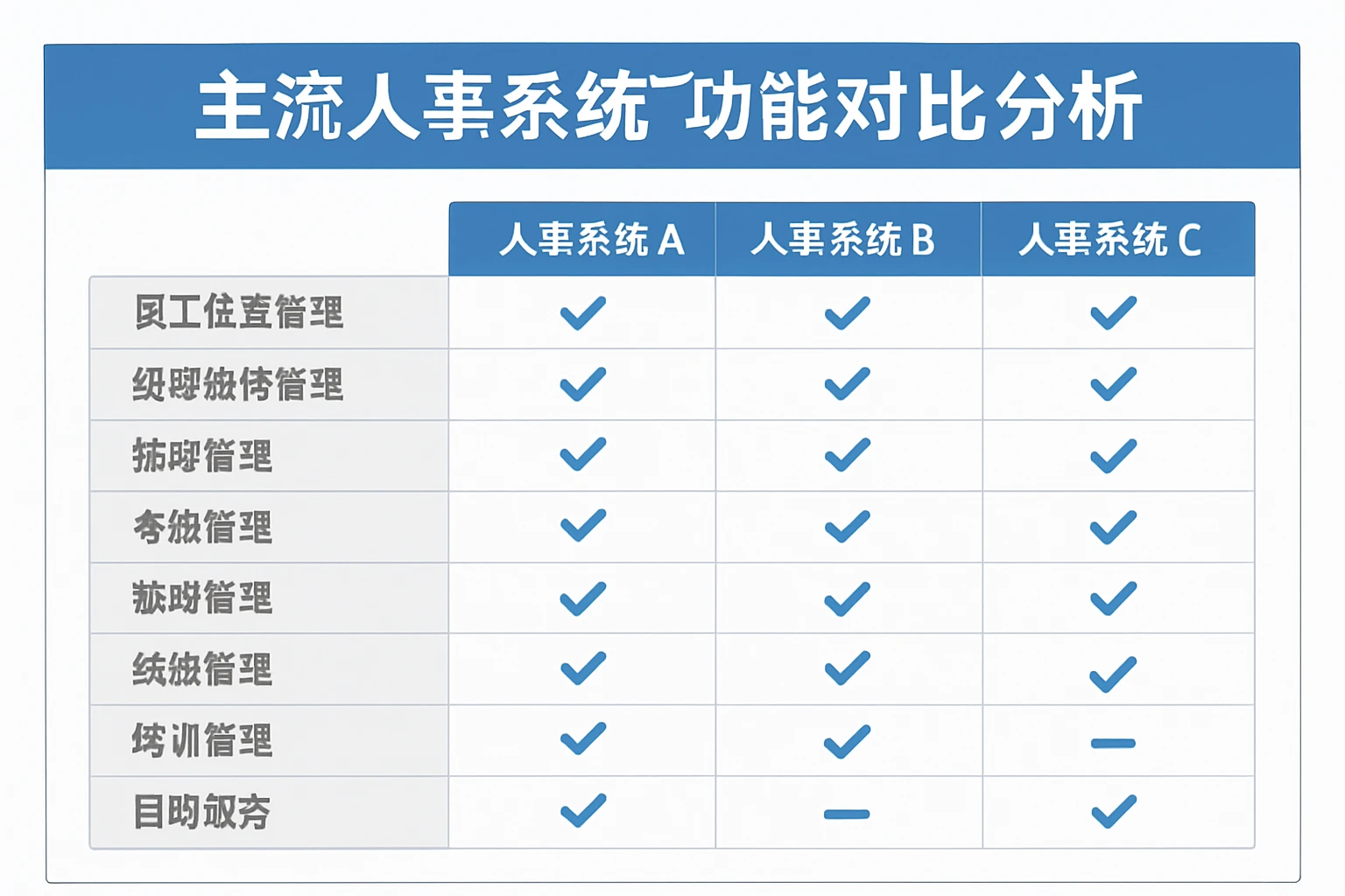 主流人事系统功能对比分析