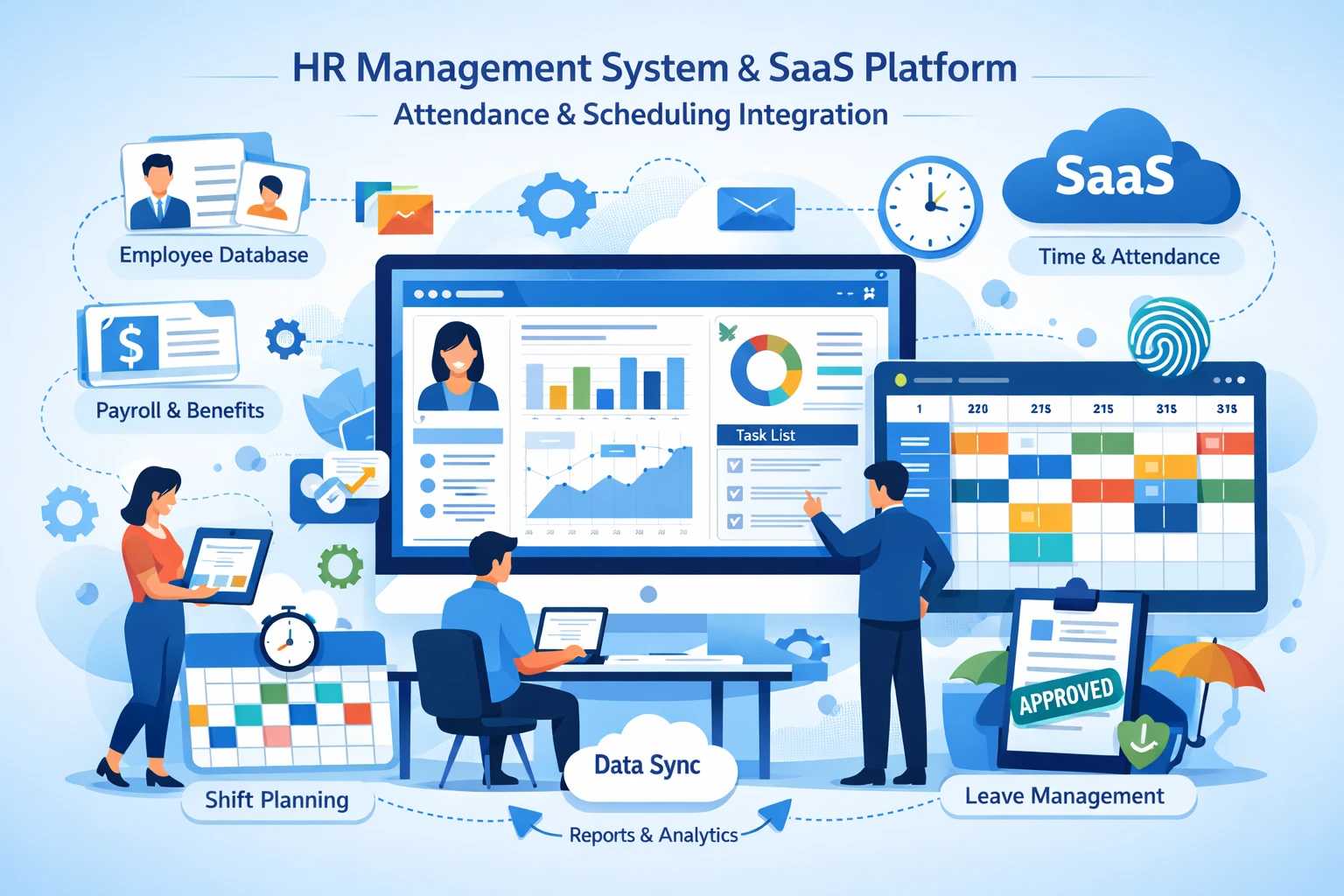 现代人力资源管理系统、SaaS平台与考勤排班系统的整合应用