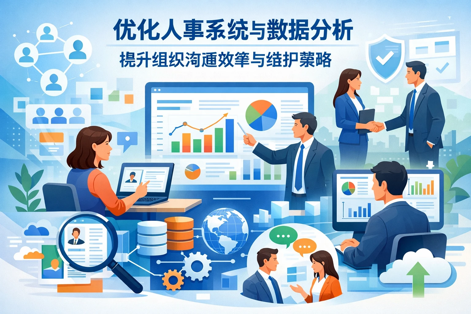优化人事系统与数据分析，提升组织沟通效率与维护策略