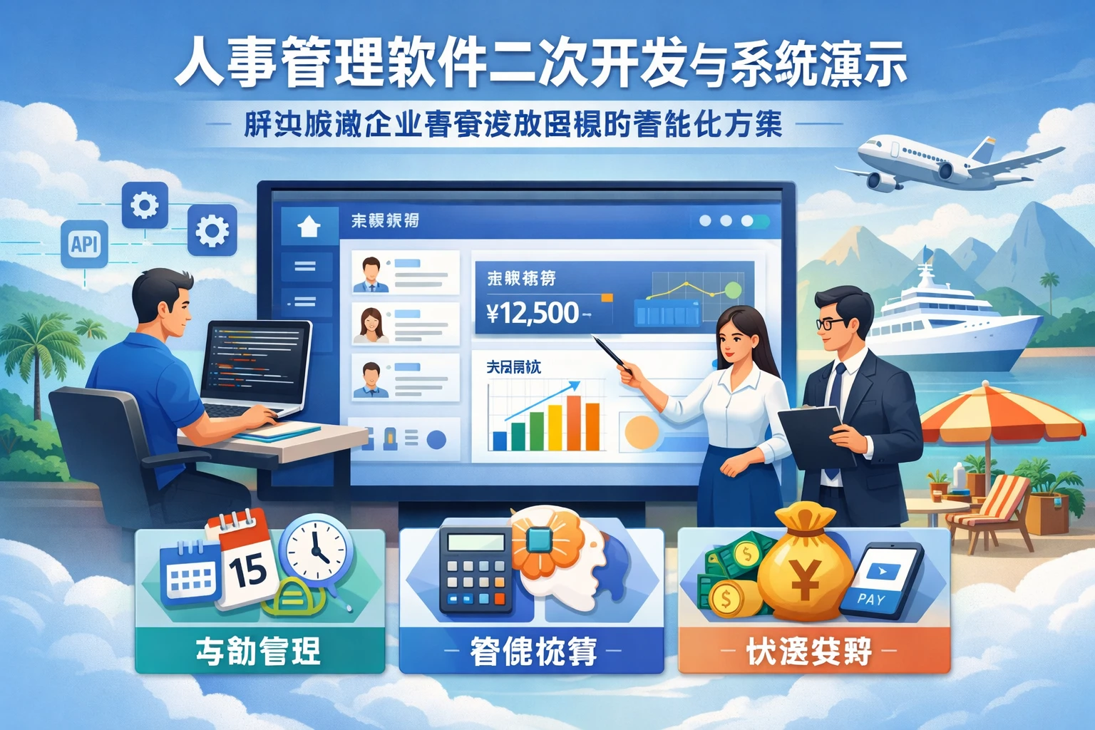 人事管理软件二次开发与系统演示:解决旅游企业薪资发放困境的智能化方案