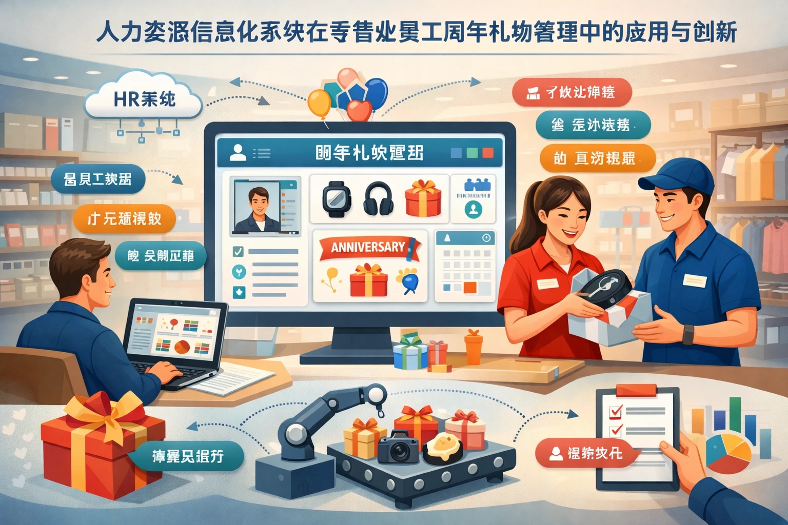 人力资源信息化系统在零售业员工周年礼物管理中的应用与创新