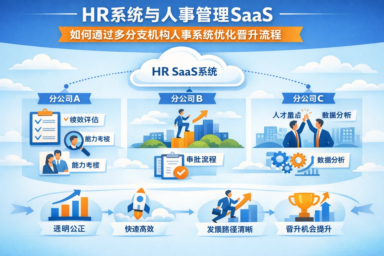 HR系统与人事管理SaaS如何通过多分支机构人事系统优化晋升流程