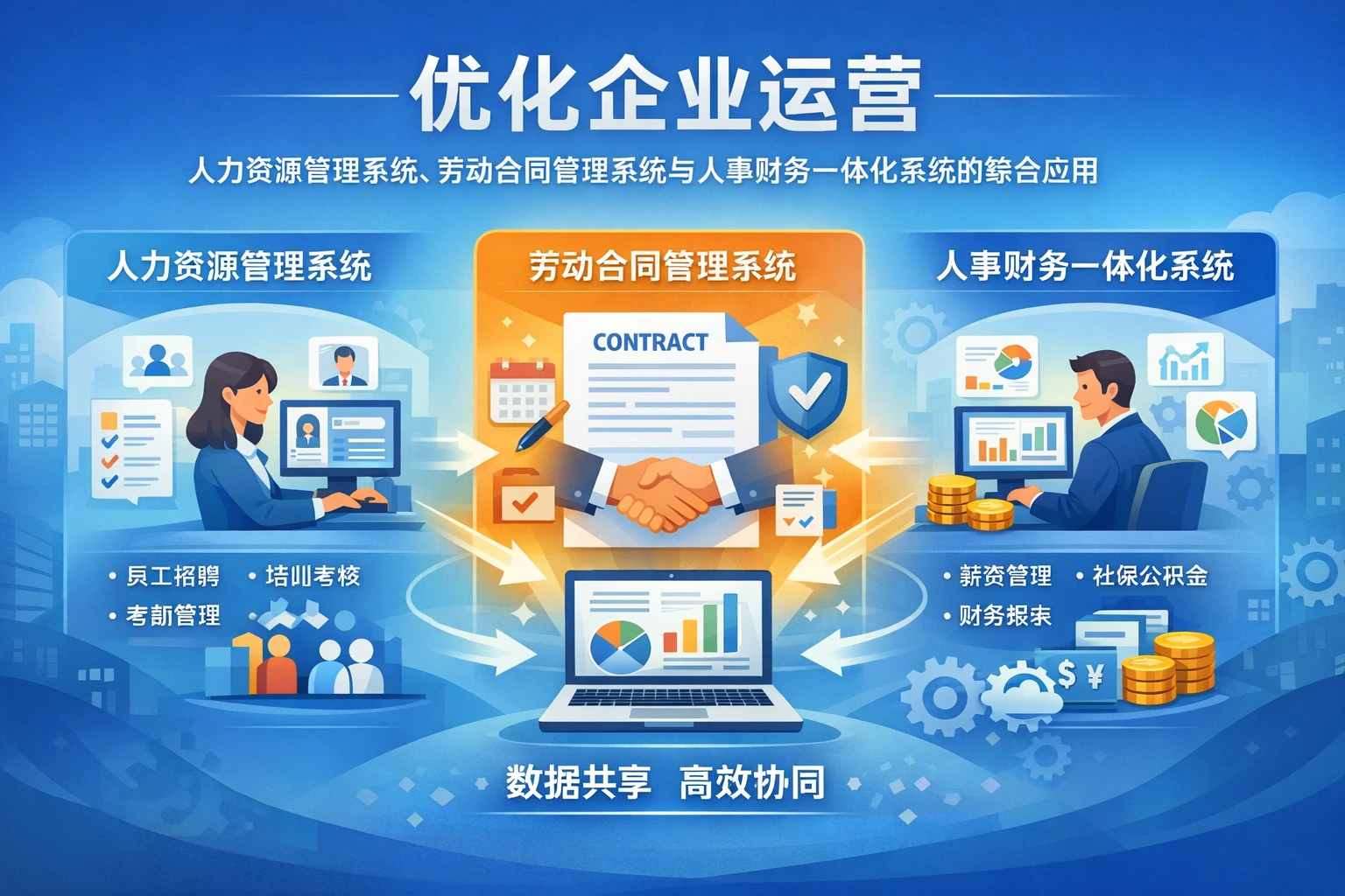 优化企业运营:人力资源管理系统、劳动合同管理系统与人事财务一体化系统的综合应用