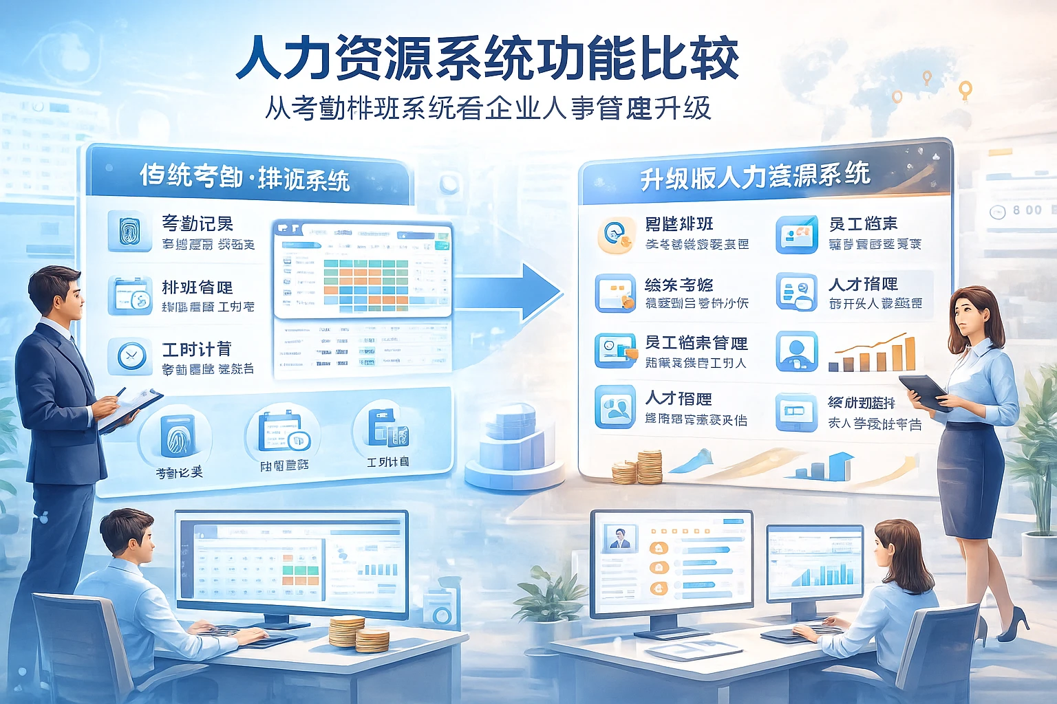 人力资源系统功能比较：从考勤排班系统看企业人事管理升级