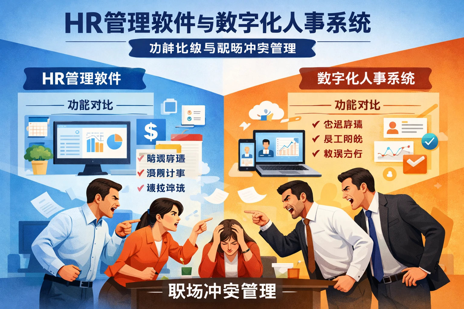 HR管理软件与数字化人事系统:功能比较与职场冲突管理