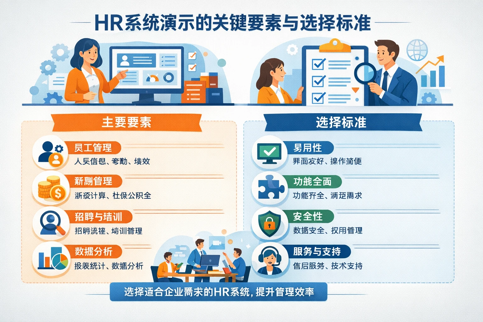 HR系统演示的关键要素与选择标准