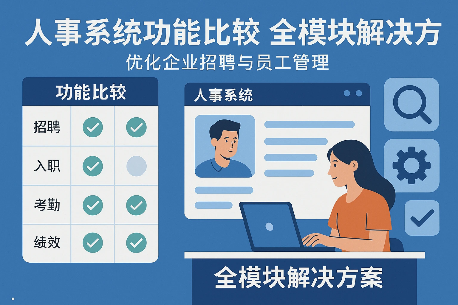 人事系统功能比较与全模块解决方案：优化企业招聘与员工管理