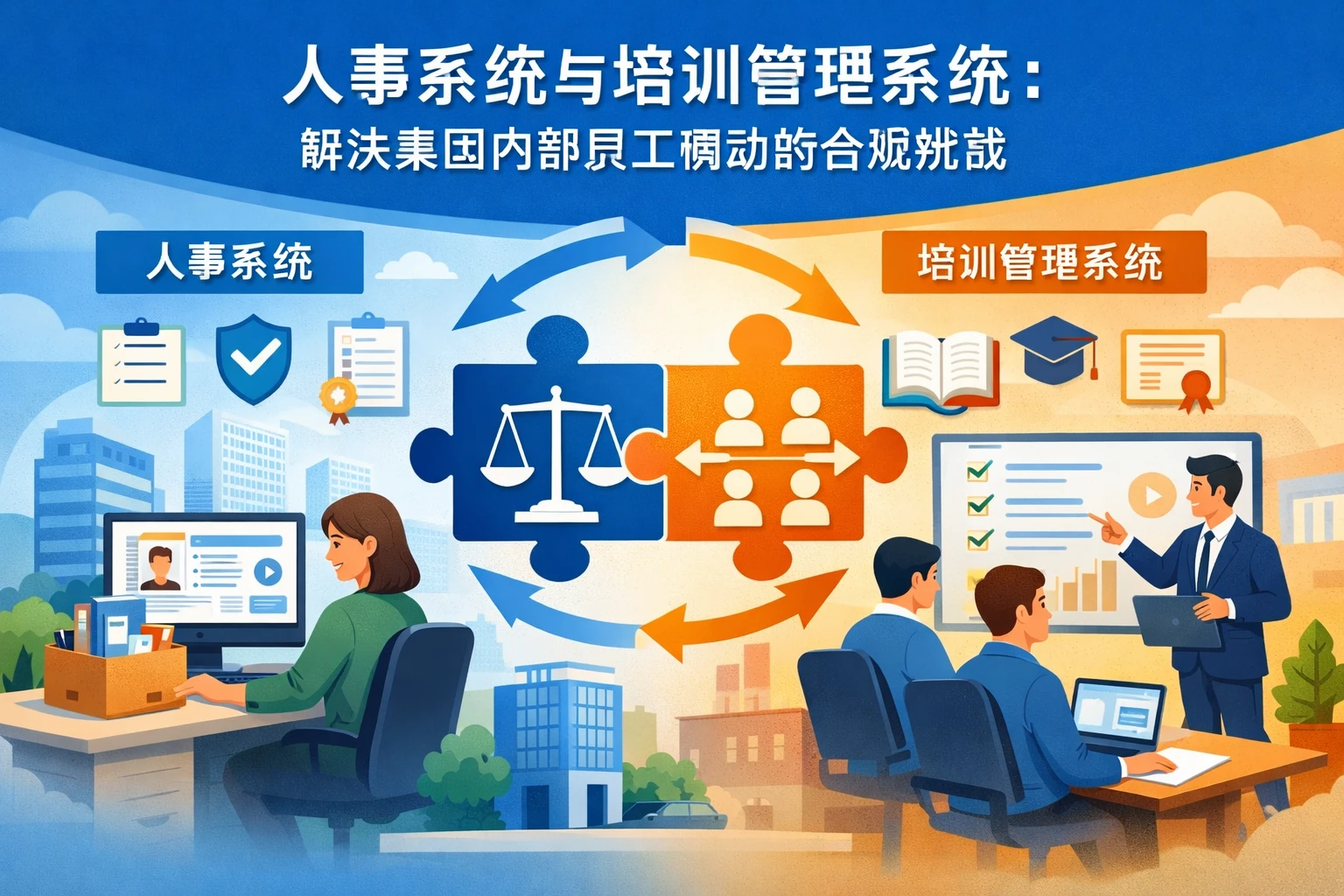 人事系统与培训管理系统：解决集团内部员工调动的合规挑战