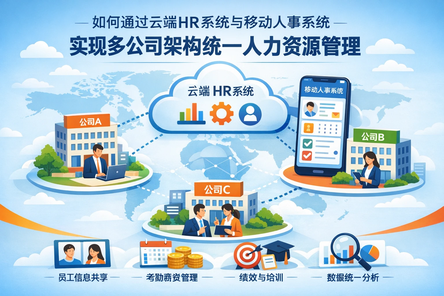 如何通过云端HR系统与移动人事系统实现多公司架构的统一人力资源管理
