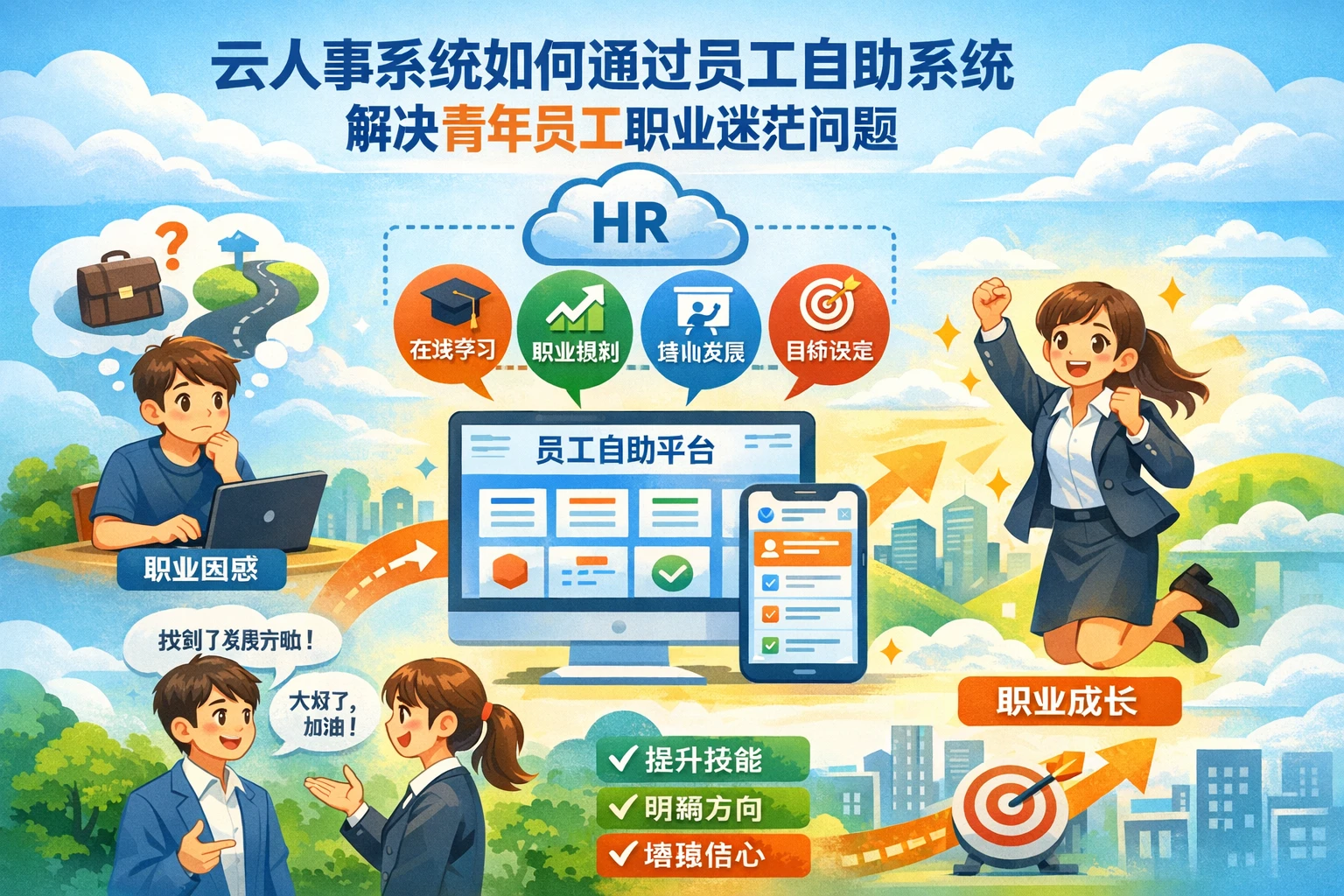 云人事系统如何通过员工自助系统解决青年员工职业迷茫问题