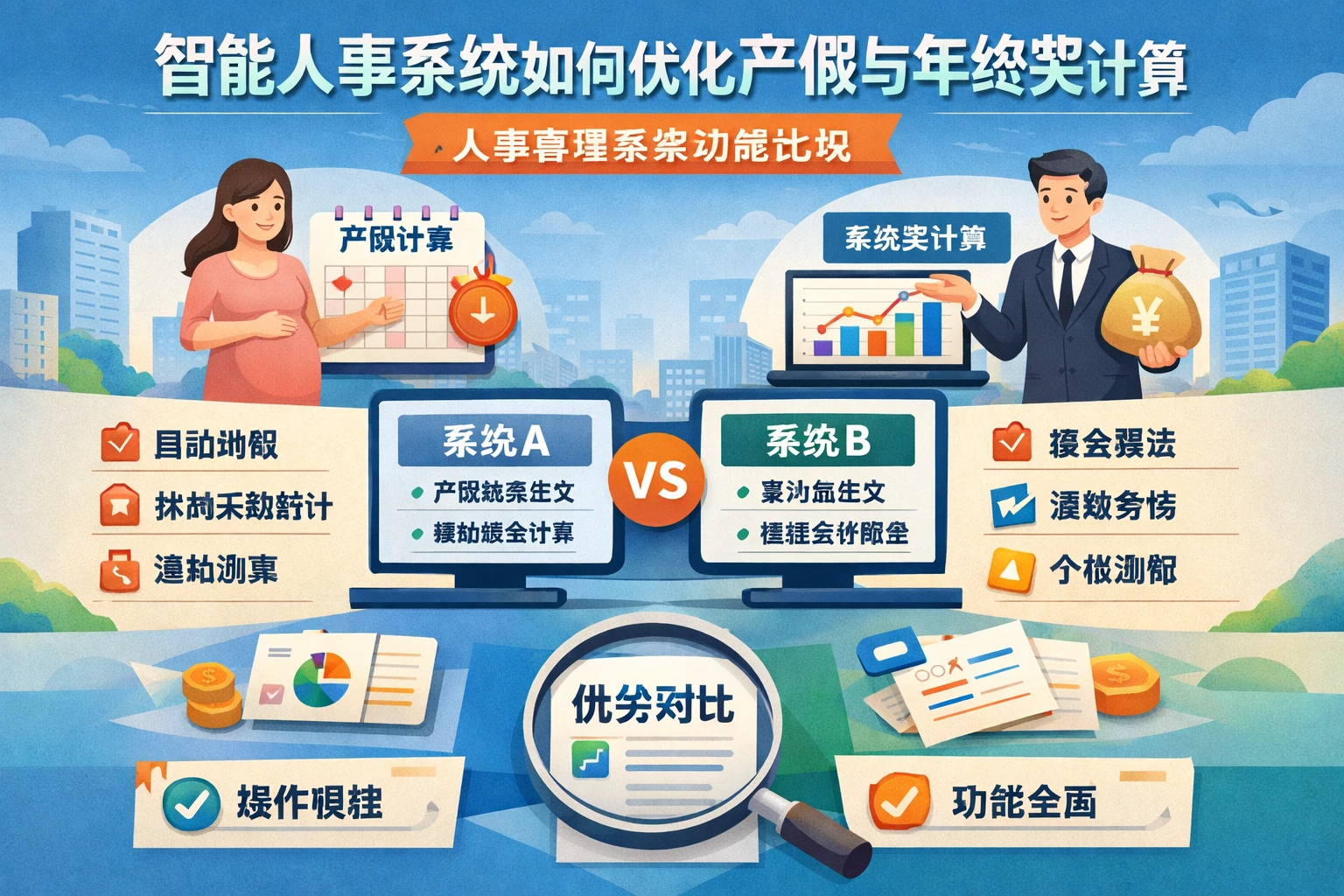 智能人事系统如何优化产假与年终奖计算：人事管理系统功能比较