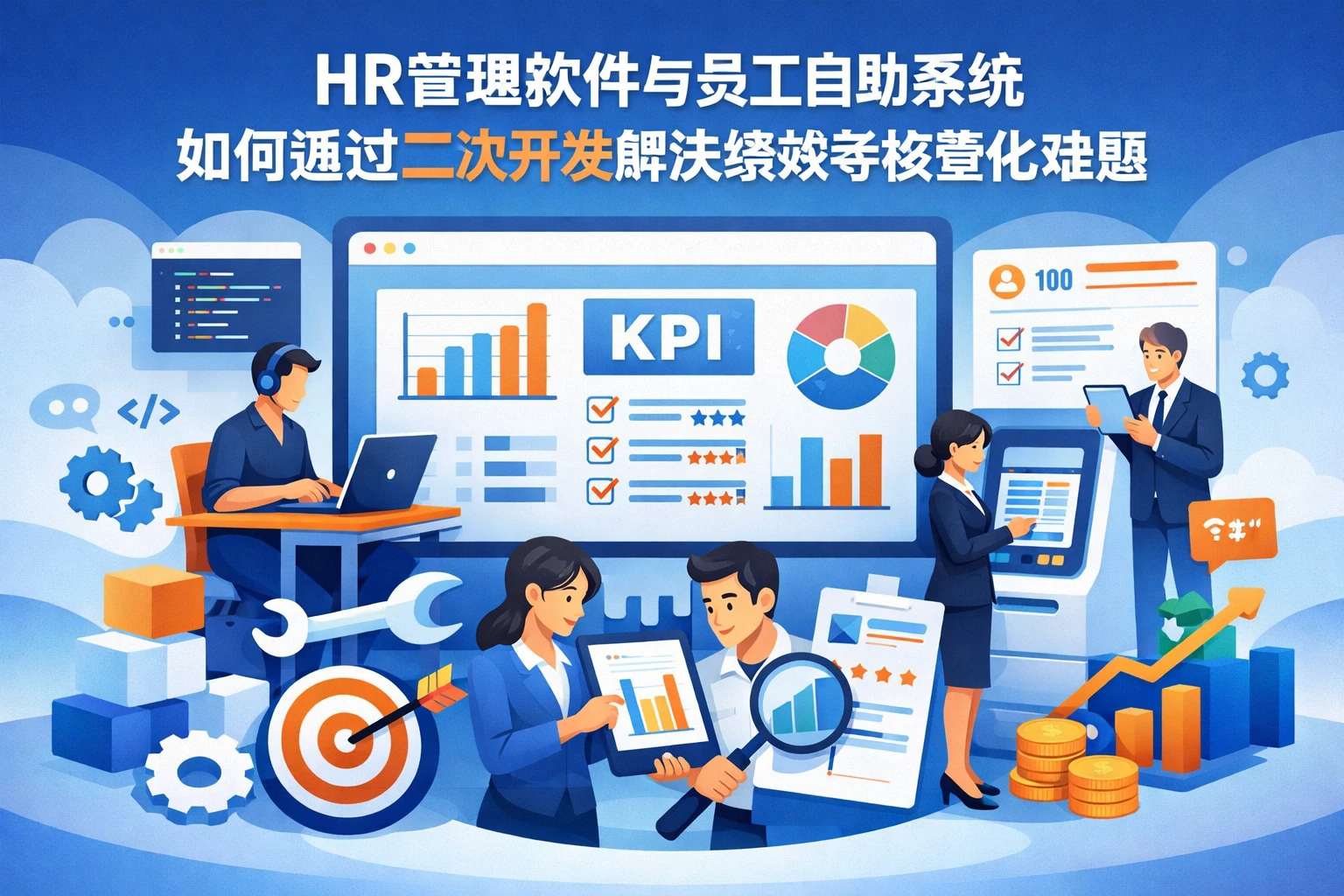 HR管理软件与员工自助系统如何通过二次开发解决绩效考核量化难题
