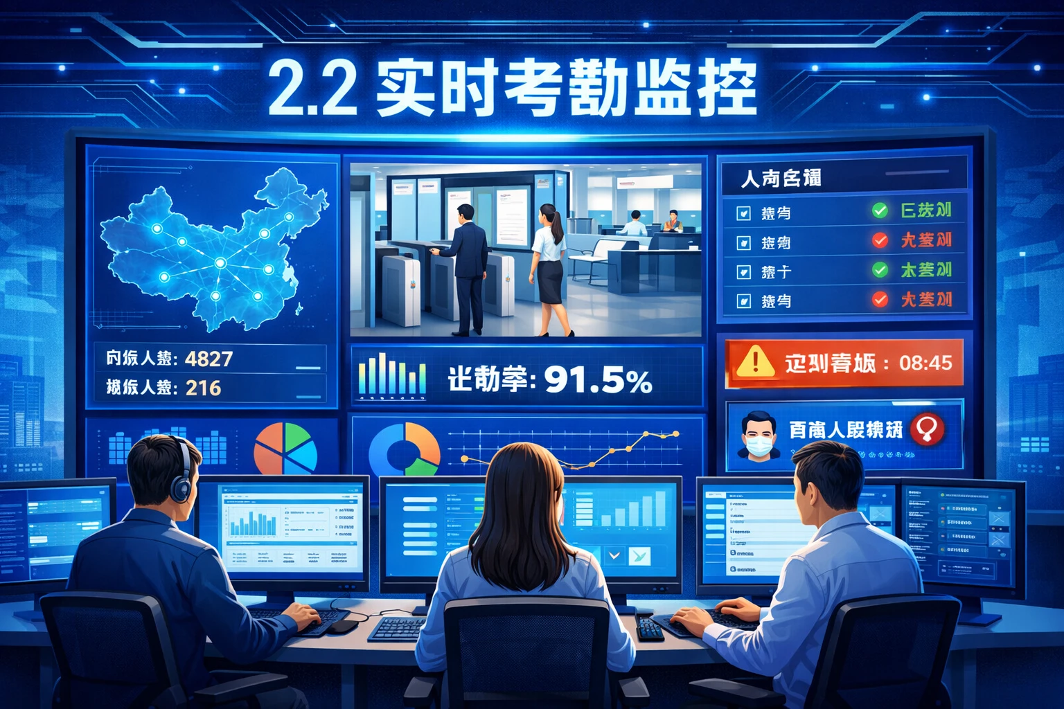 2.2 实时考勤监控