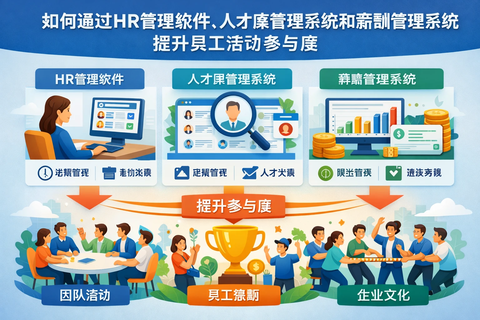 如何通过HR管理软件、人才库管理系统和薪酬管理系统提升员工活动参与度