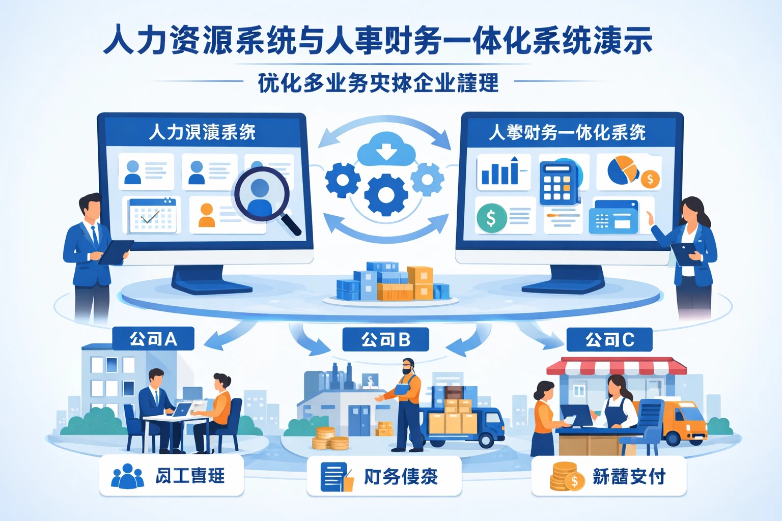 人力资源系统与人事财务一体化系统演示:优化多业务实体企业管理
