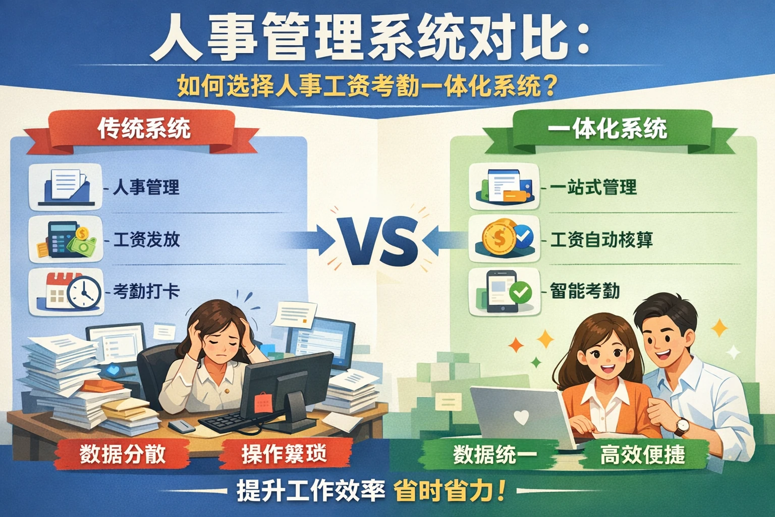 人事管理系统对比：如何选择人事工资考勤一体化系统