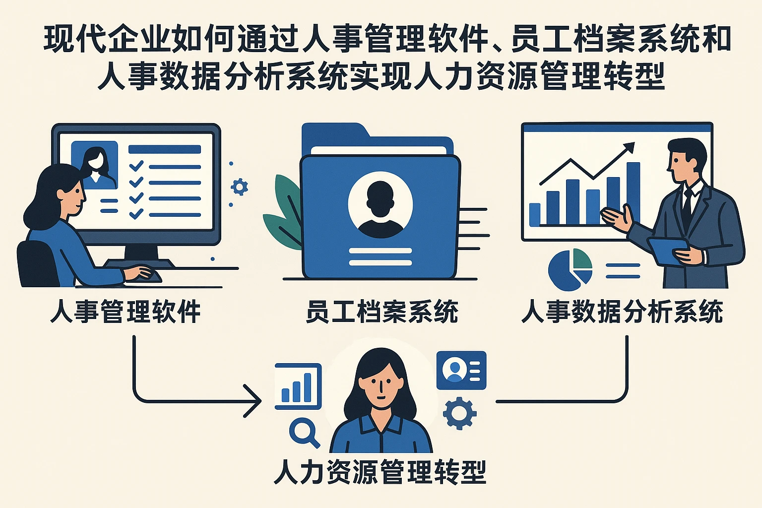 现代企业如何通过人事管理软件、员工档案系统和人事数据分析系统实现人力资源管理转型