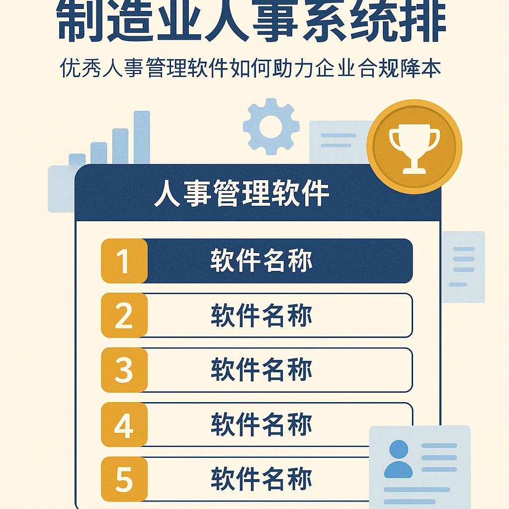 制造业人事系统排行榜:优秀人事管理软件如何助力企业合规降本