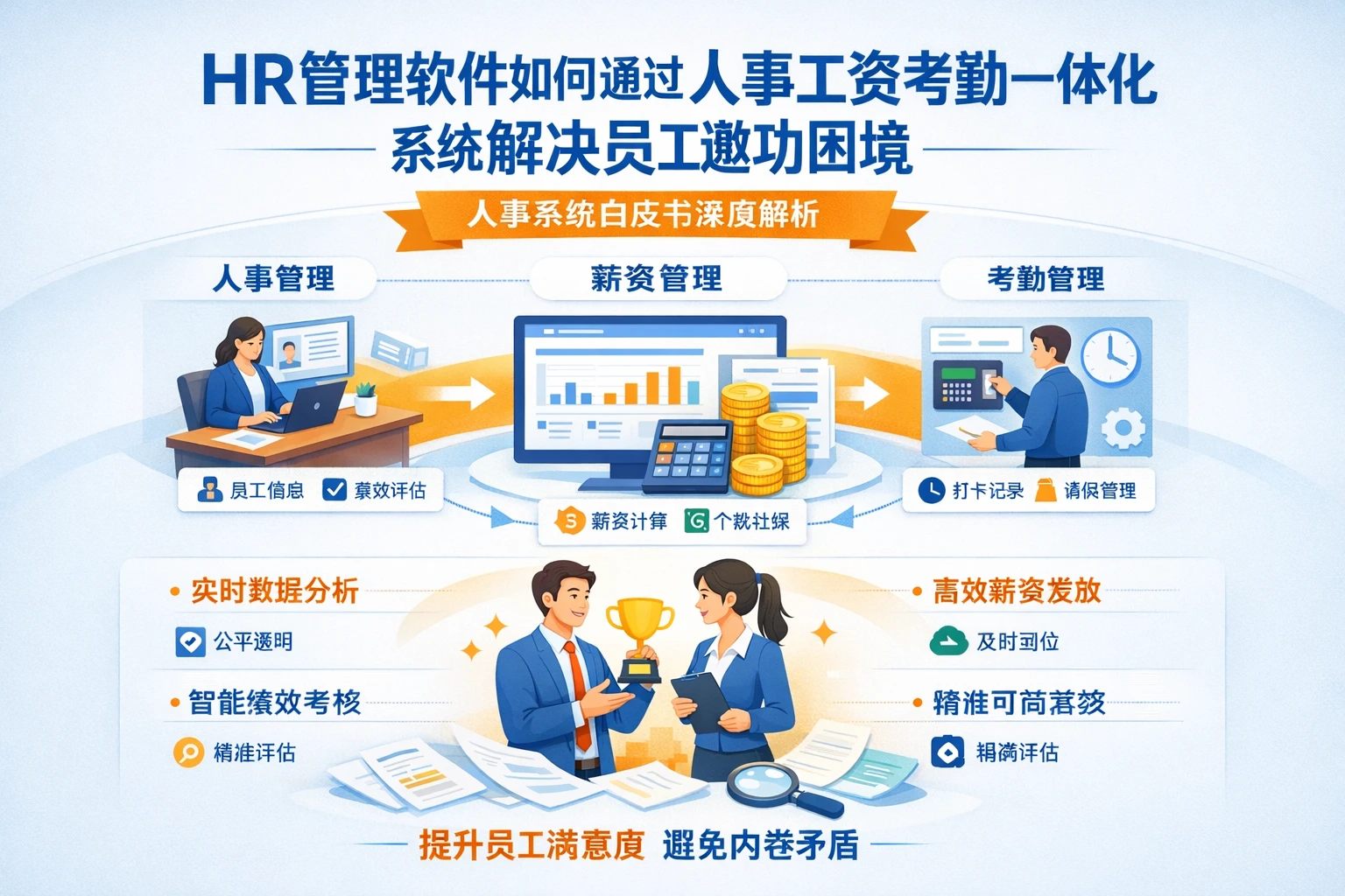 HR管理软件如何通过人事工资考勤一体化系统解决员工邀功困境 - 人事系统白皮书深度解析