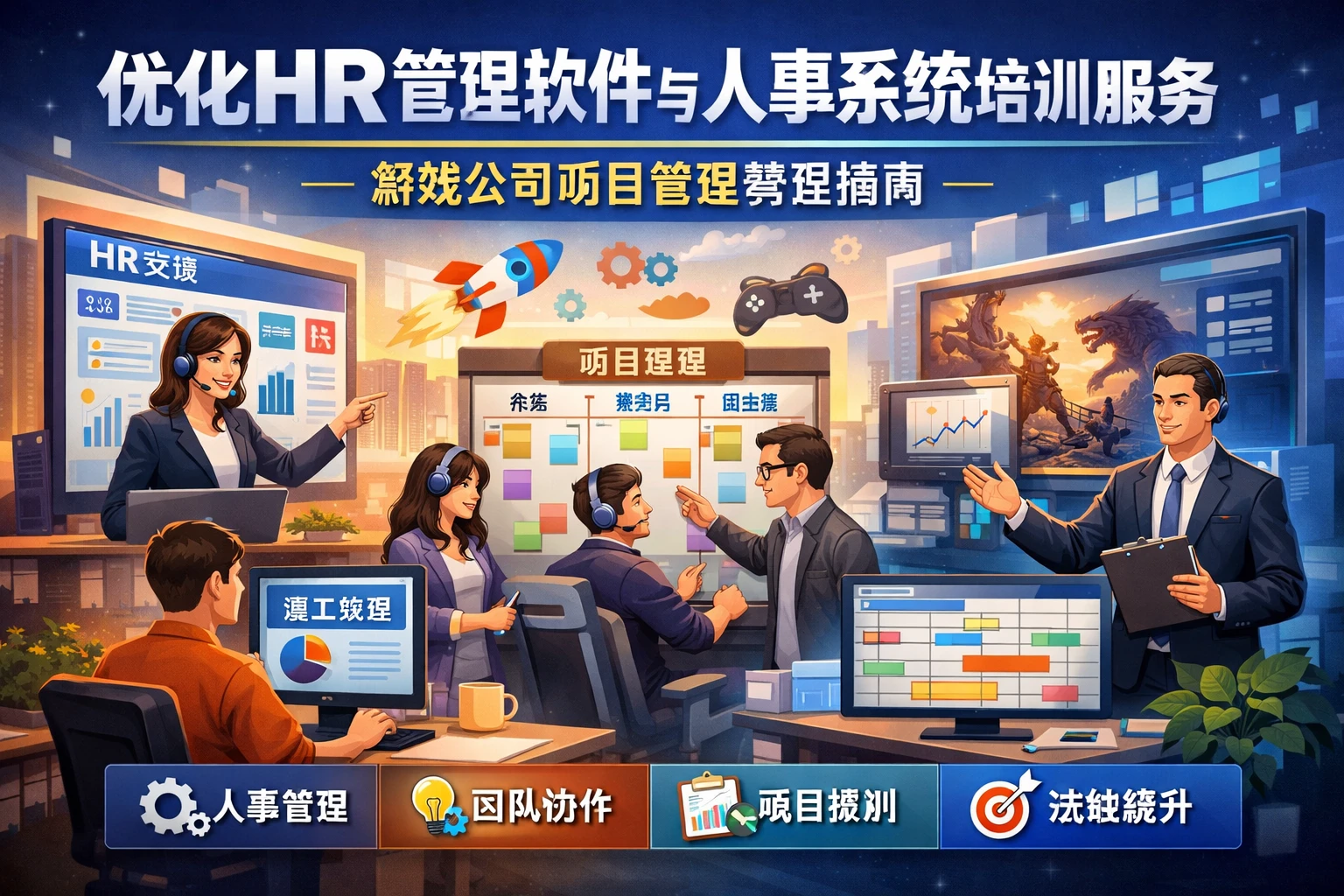 优化HR管理软件与人事系统培训服务：游戏公司项目管理转型指南