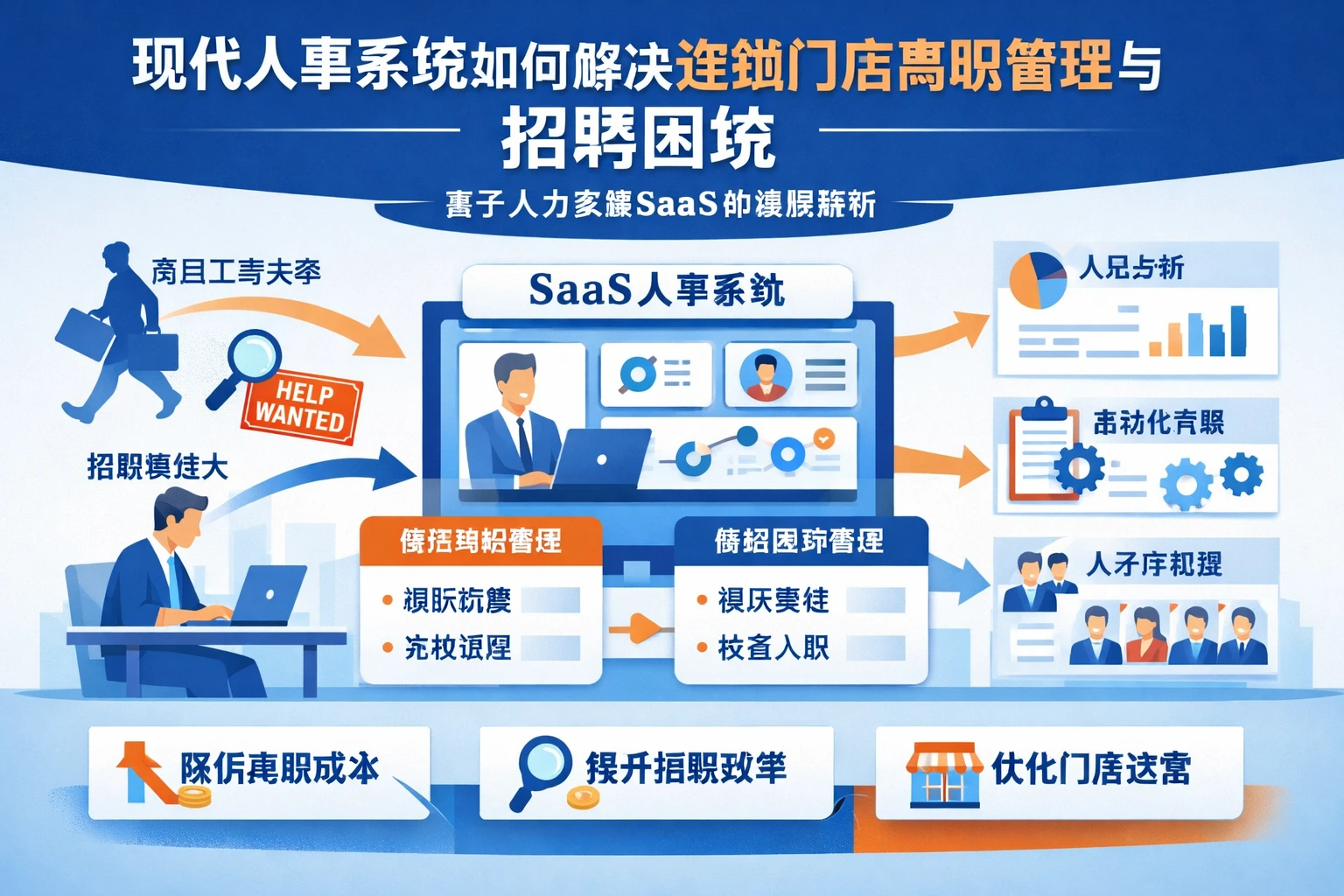 现代人事系统如何解决连锁门店离职管理与招聘困境——基于人力资源SaaS的深度解析