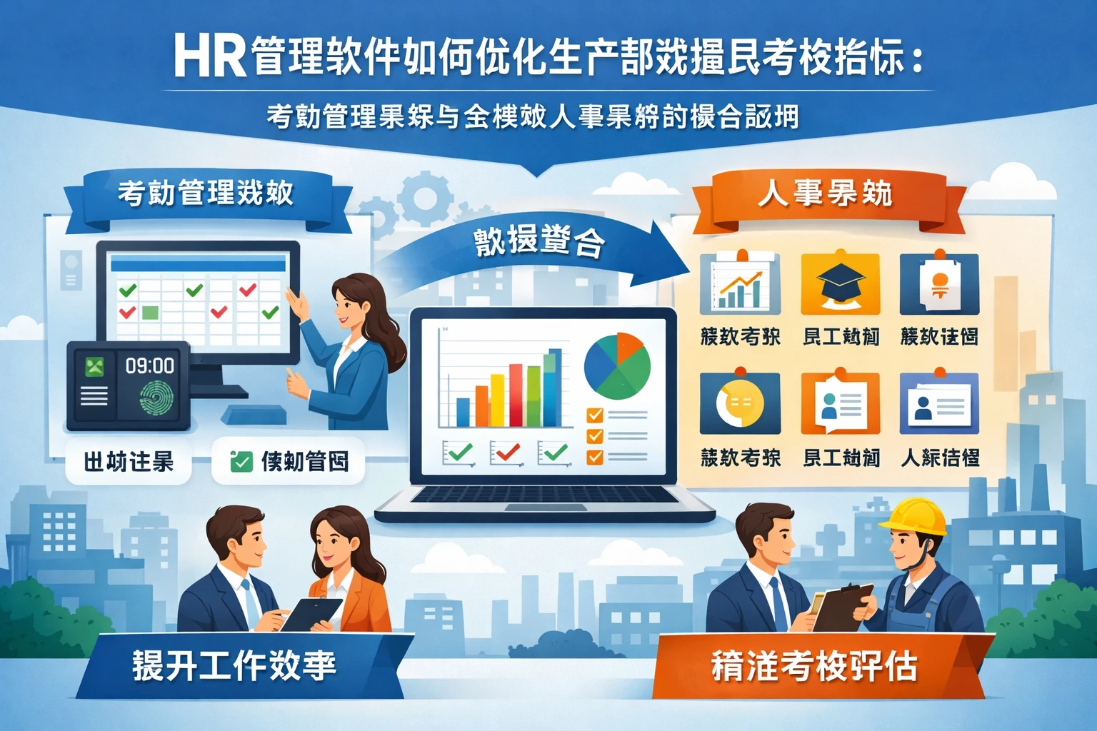 HR管理软件如何优化生产部数据员考核指标:考勤管理系统与全模块人事系统的整合应用