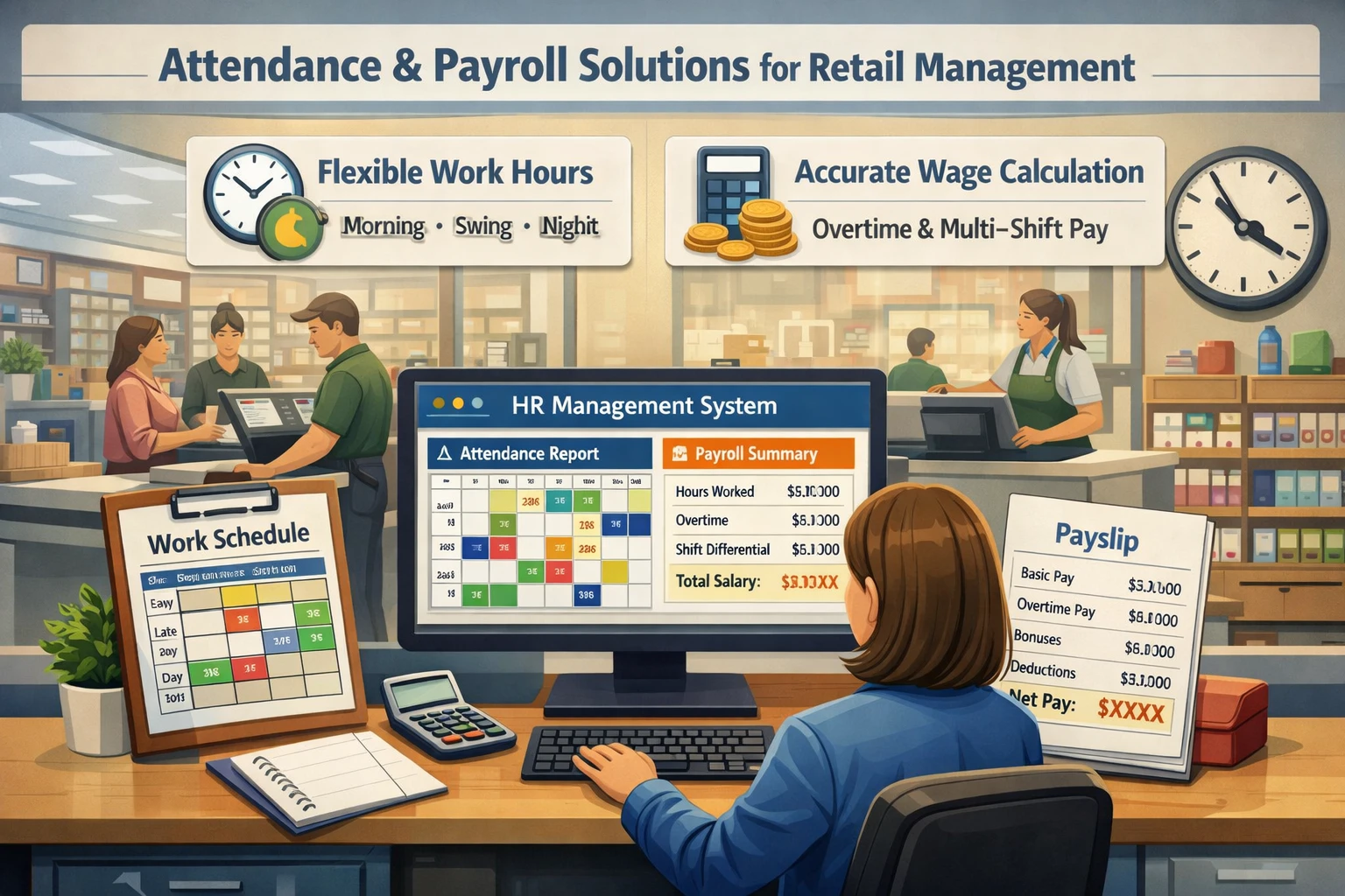 零售业人事管理系统中的考勤管理与多工时制度薪资核算解决方案
