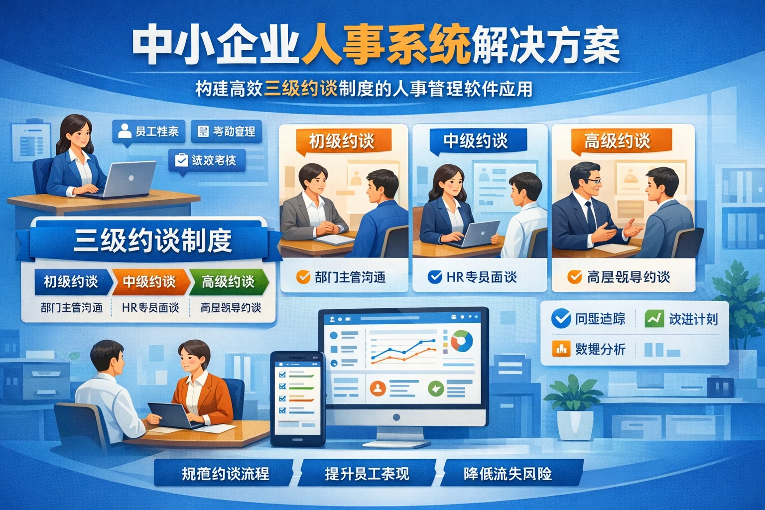 中小企业人事系统解决方案：构建高效三级约谈制度的人事管理软件应用
