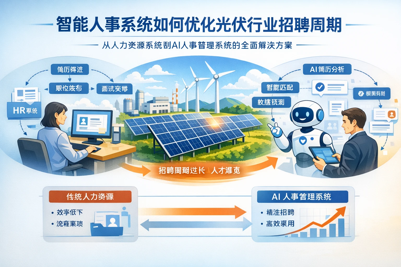 智能人事系统如何优化光伏行业招聘周期:从人力资源系统到AI人事管理系统的全面解决方案