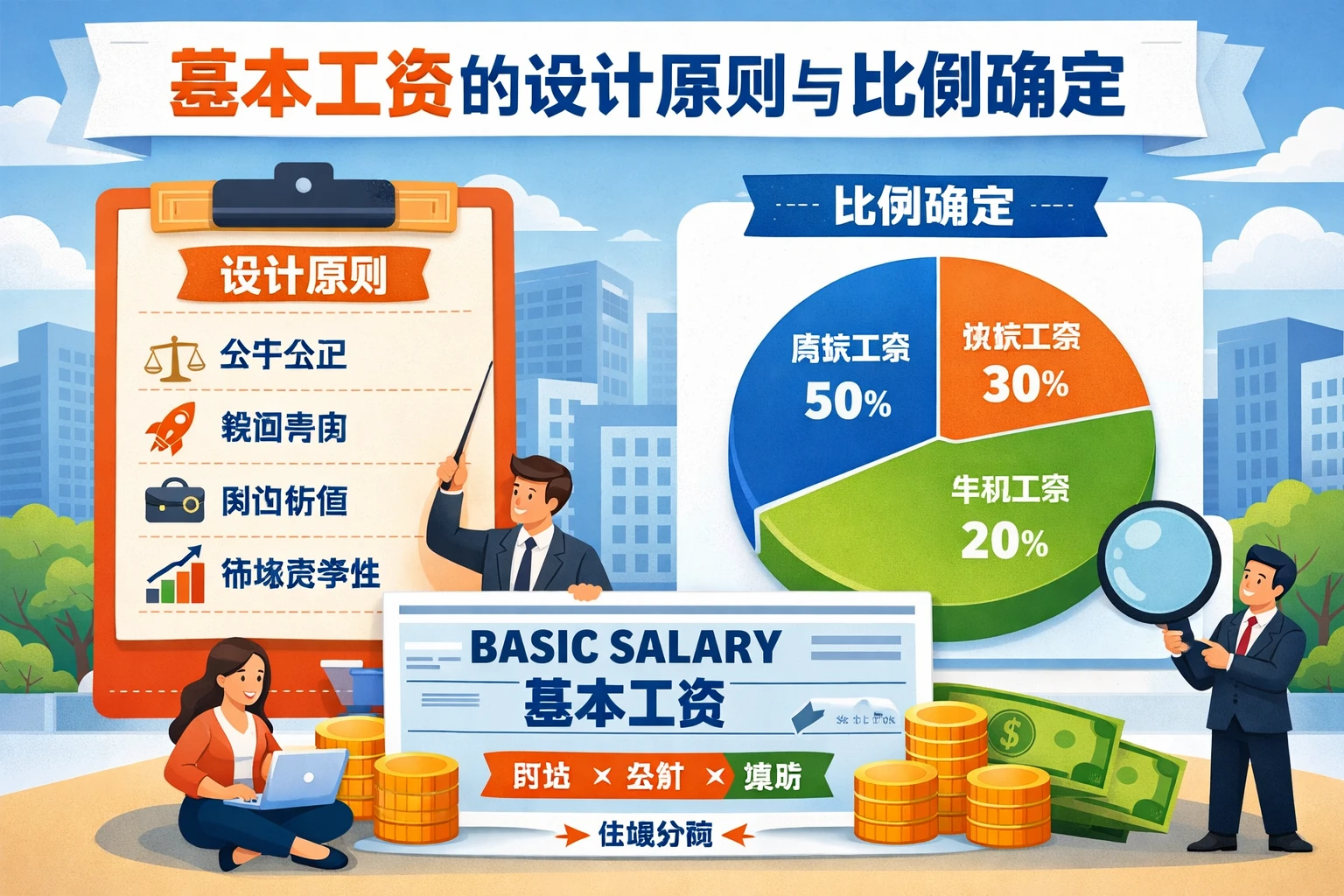 基本工资的设计原则与比例确定