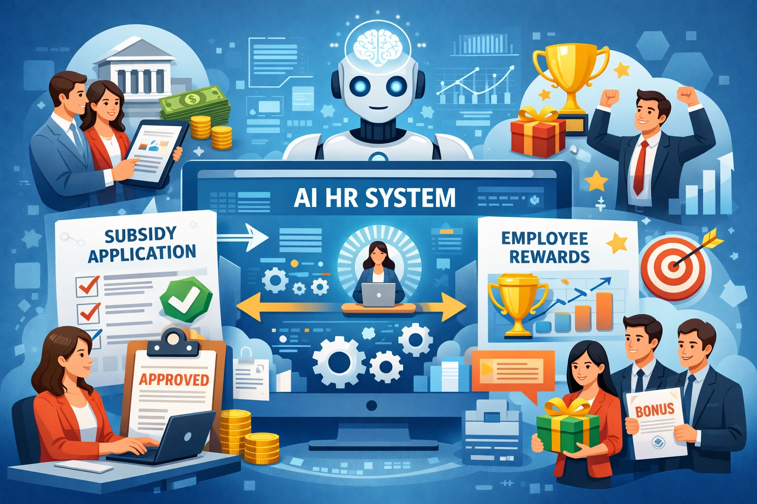 如何通过AI人事管理系统优化政府补贴申请与员工奖励机制