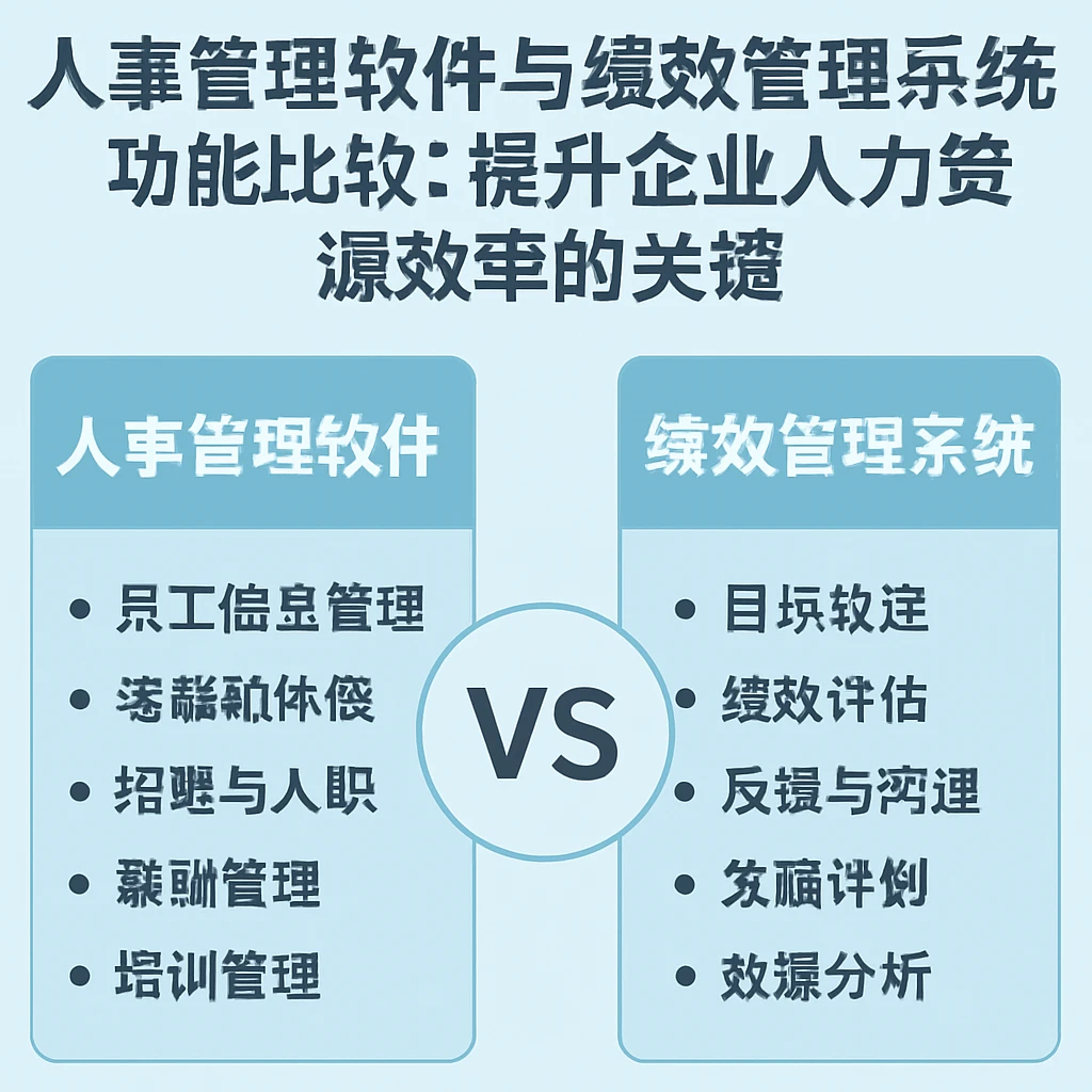人事管理软件与绩效管理系统功能比较:提升企业人力资源效率的关键