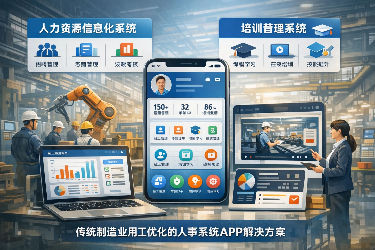 人力资源信息化系统与培训管理系统:传统制造业用工优化的人事系统APP解决方案