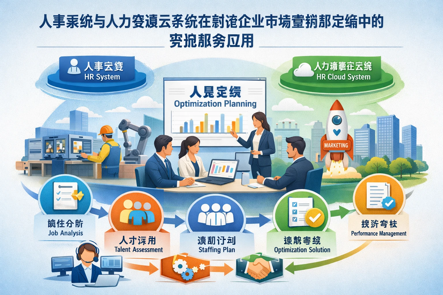 人事系统与人力资源云系统在制造企业市场营销部定编中的实施服务应用