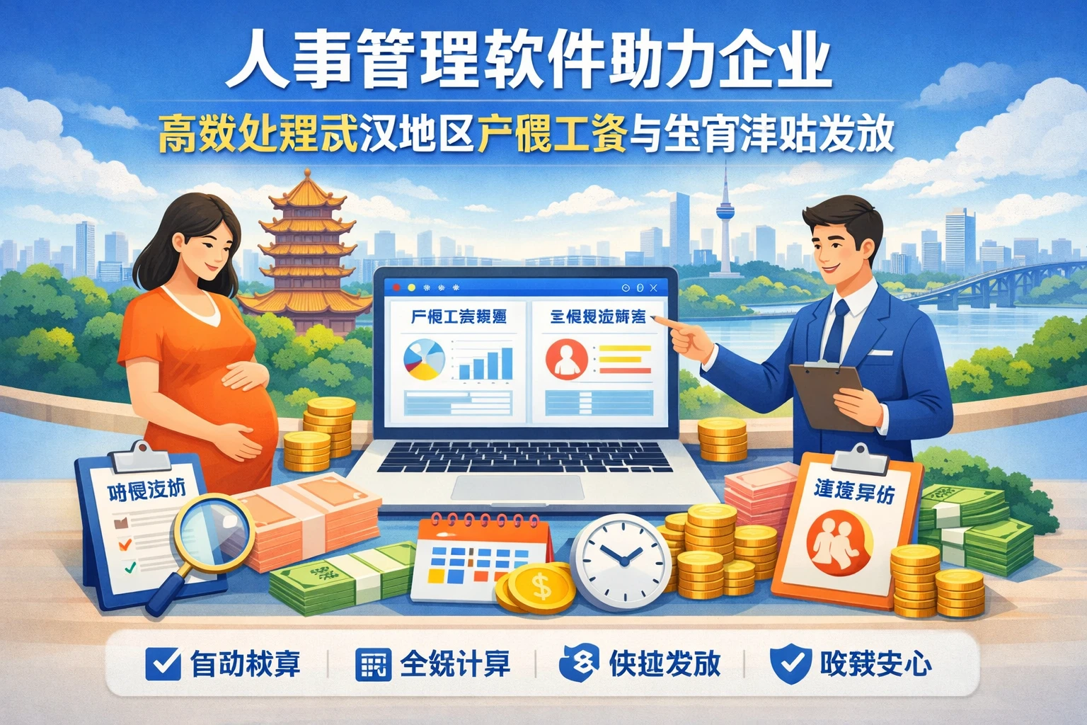 人事管理软件助力企业高效处理武汉地区产假工资与生育津贴发放
