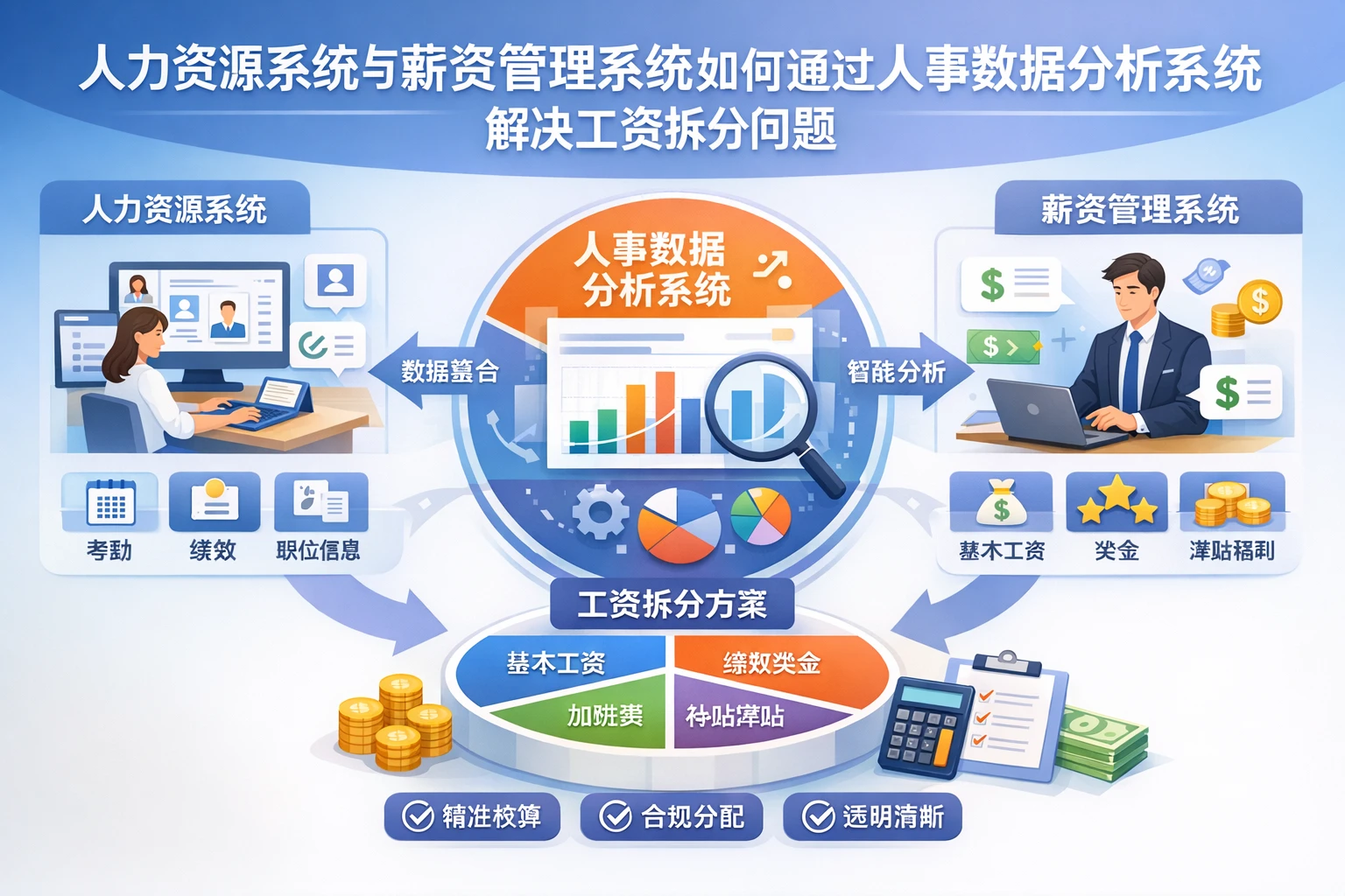 人力资源系统与薪资管理系统如何通过人事数据分析系统解决工资拆分问题