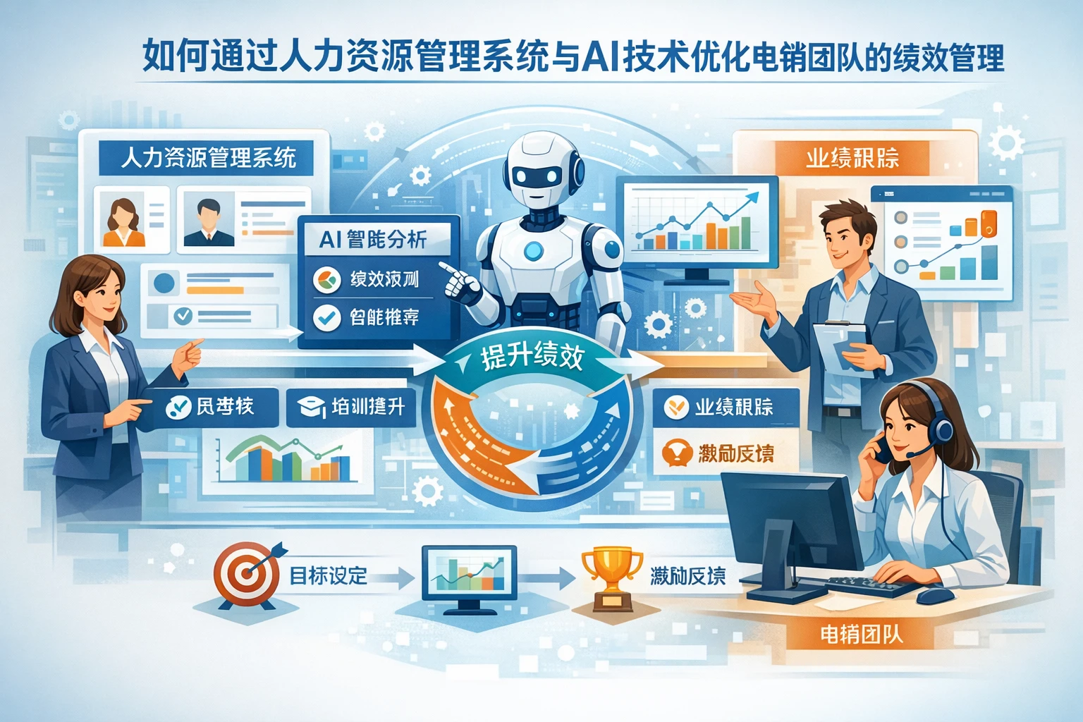 如何通过人力资源管理系统与AI技术优化电销团队的绩效管理