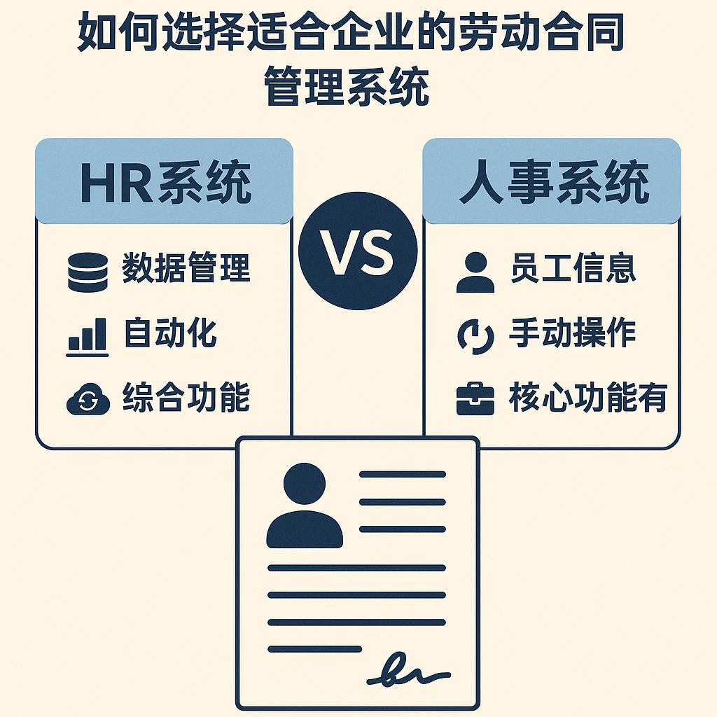 HR系统与人事系统对比分析:如何选择适合企业的劳动合同管理系统