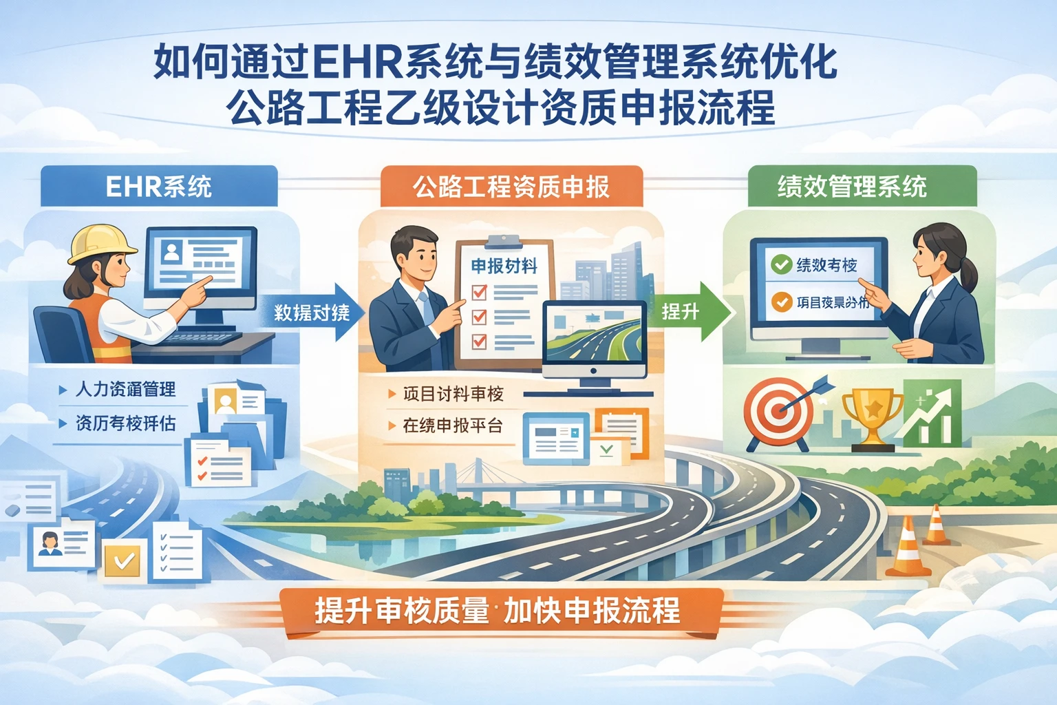 如何通过EHR系统与绩效管理系统优化公路工程乙级设计资质申报流程
