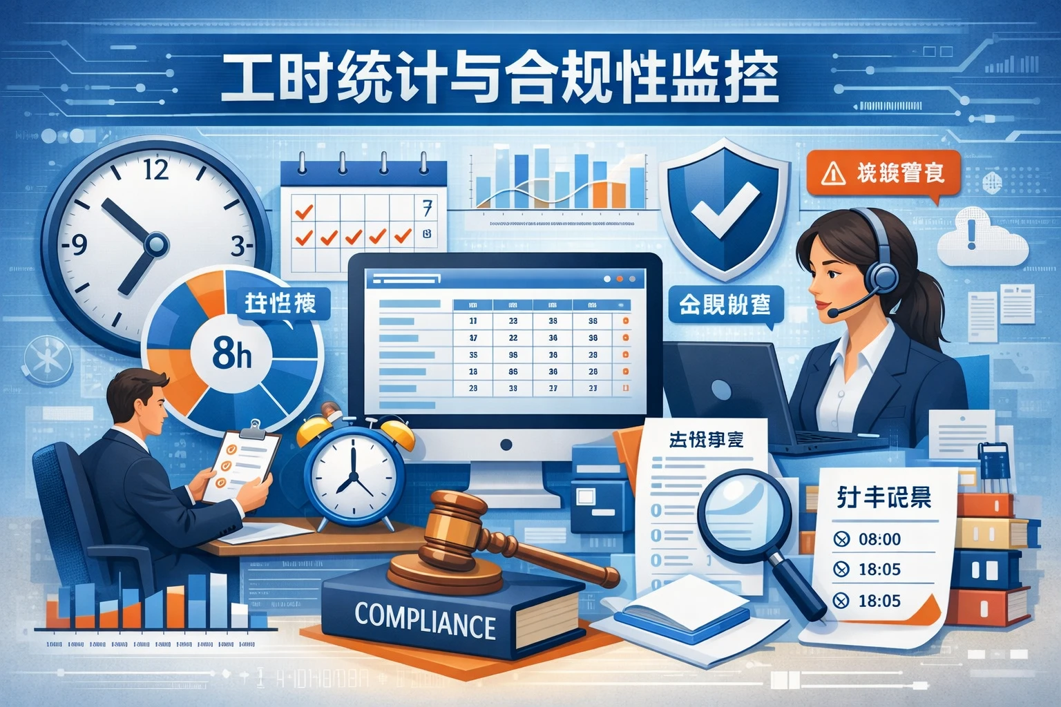 工时统计与合规性监控