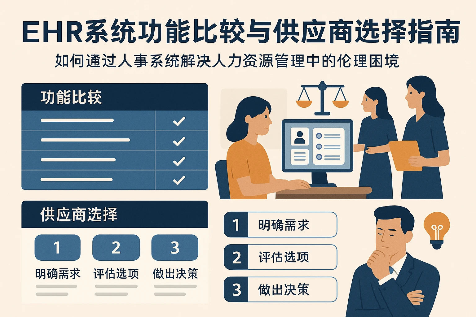 EHR系统功能比较与供应商选择指南:如何通过人事系统解决人力资源管理中的伦理困境