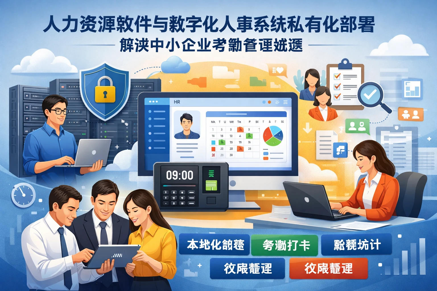 人力资源软件与数字化人事系统私有化部署解决中小企业考勤管理难题