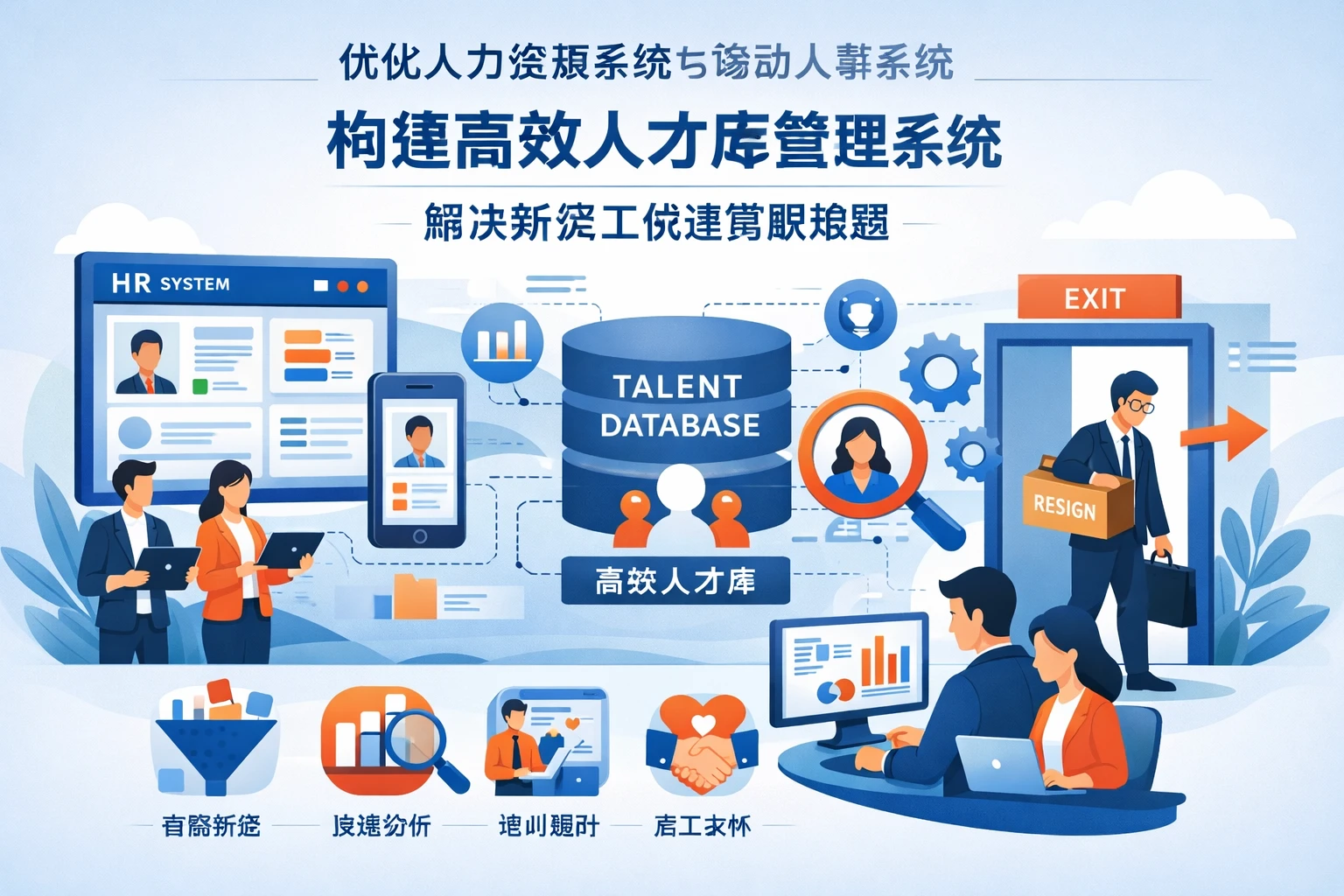优化人力资源系统与移动人事系统，构建高效人才库管理系统解决新员工快速离职难题