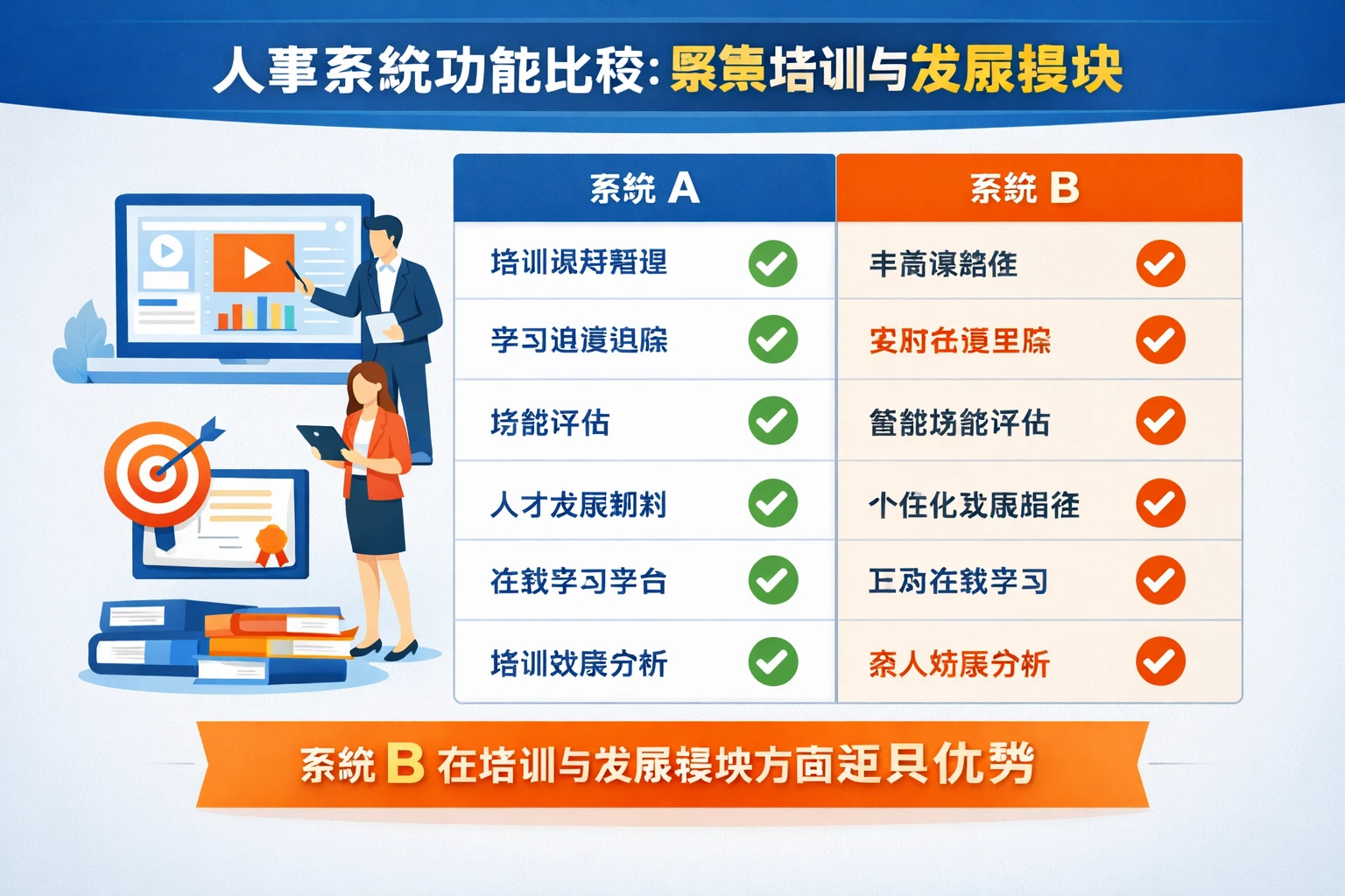 人事系统功能比较:聚焦培训与发展模块