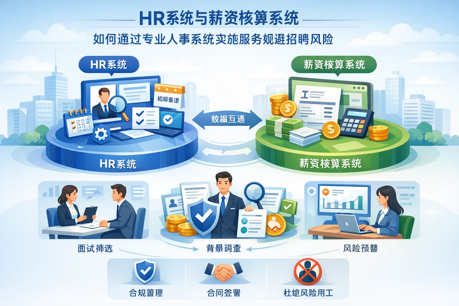 HR系统与薪资核算系统如何通过专业人事系统实施服务规避招聘风险